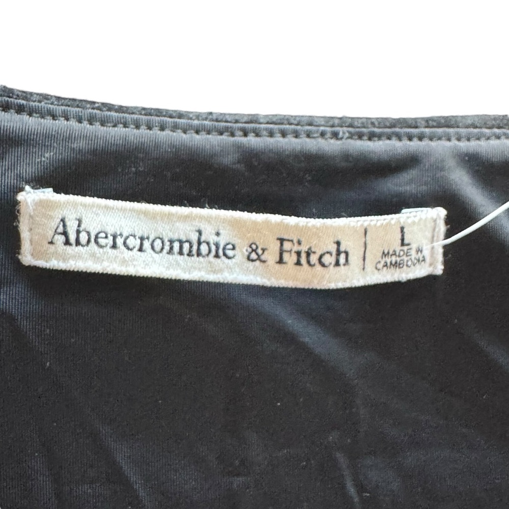 NWT Abercrombie & Fitch long sleeve velvet corset sweetheart crop top size large - Picture 6 of 6